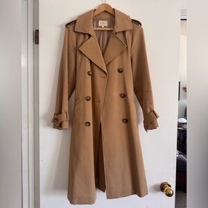 Sezane Scott Camel Double-Breasted Trench Coat